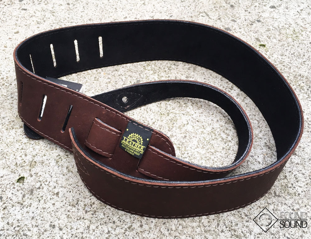 Colonial Leather SOS25-RDB Suede Backed Soft Leather 2.5" Strap - Relic Dark Brown