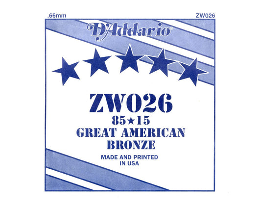 D'Addario 85/15 Bronze wound 026