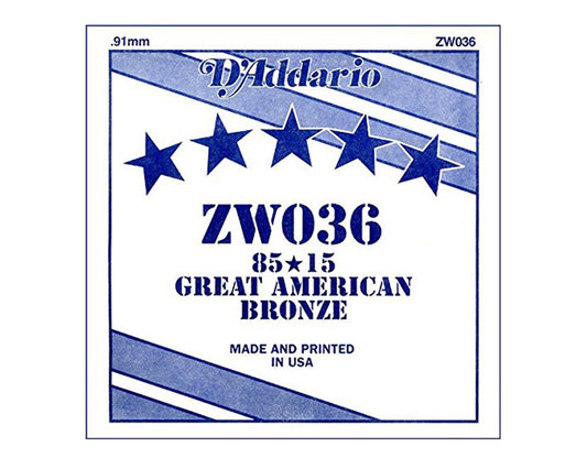 D'Addario 85/15 Bronze wound 036