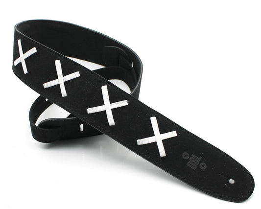 DSL DG25 Cross Black 2.5" Black Guitar Strap