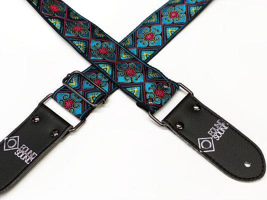 DSL Jacquard Weave Babylon Blue Guitar Strap