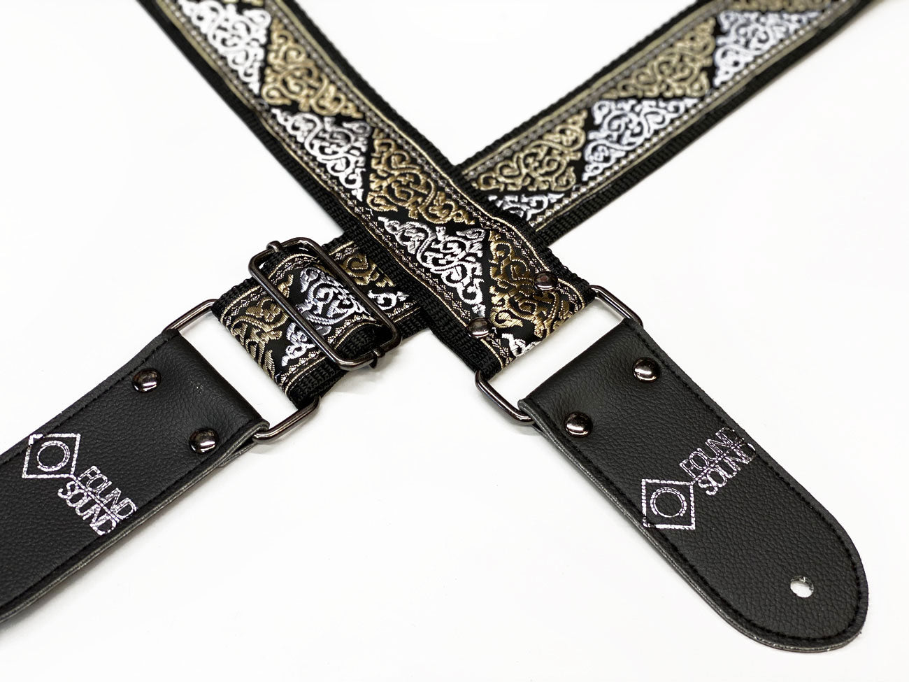 DSL Jacquard Weave TOM-Gold & Silver Guitar Strap