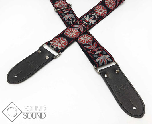 DSL Jacquard Weave Fair Red Guitar Strap