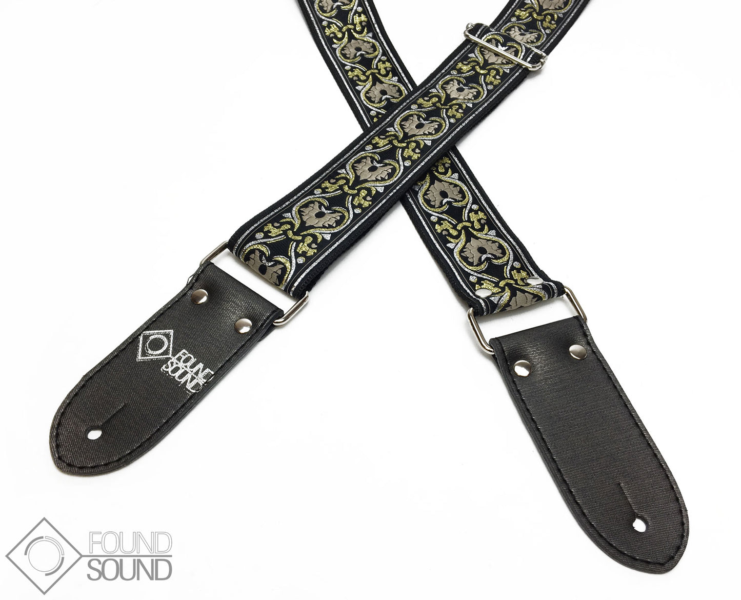 DSL Jacquard Weave Gold & Silver Guitar Strap