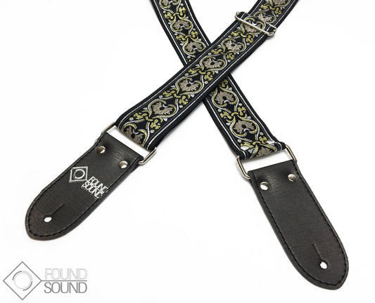 DSL Jacquard Weave Gold & Silver Guitar Strap