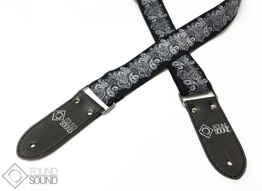 DSL Jacquard Weave Black Paisley Guitar Strap