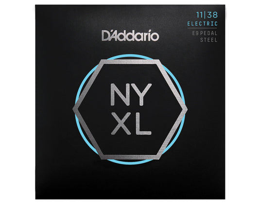 D'Addario NYXL1138PS Nickel Wound E9 Pedal Steel Guitar Strings, Regular Light, 11-38