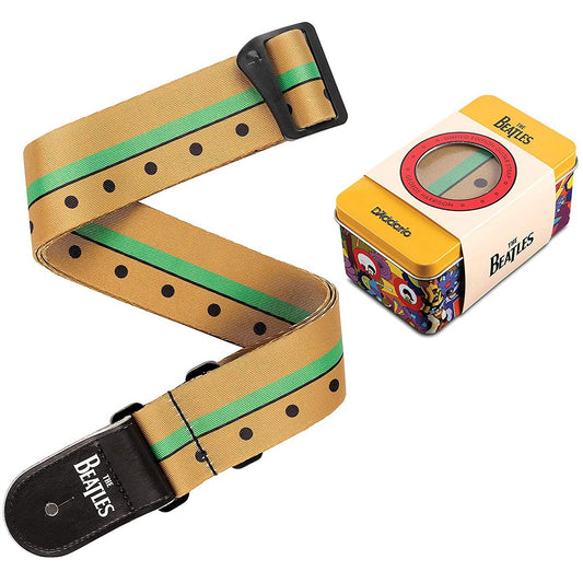 D'Addario George Harrison Yellow Submarine 50th Anniversary Guitar Strap Tin