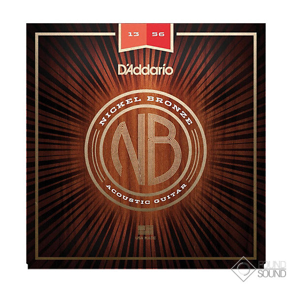 D'Addario NB1356 Nickel Bronze Acoustic Guitar Strings Medium 13-56