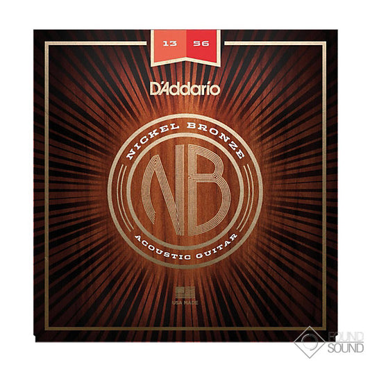 D'Addario NB1356 Nickel Bronze Acoustic Guitar Strings Medium 13-56