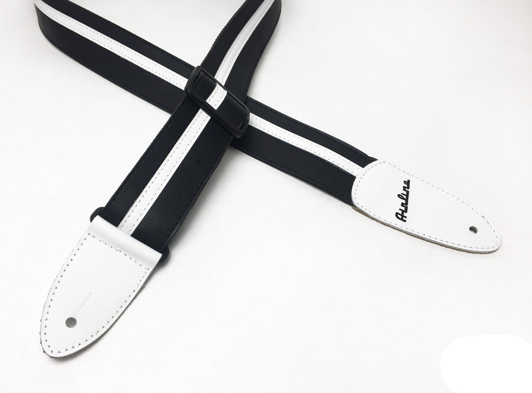 Eastwood Airline Custom Leather Strap - Black/White