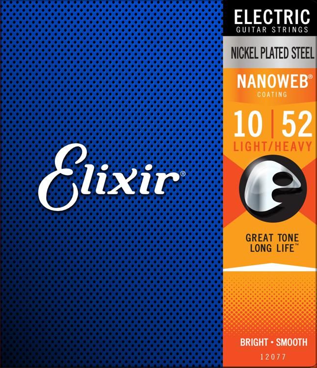 Elixir 12077 Nanoweb Electric Light Heavy 10-52