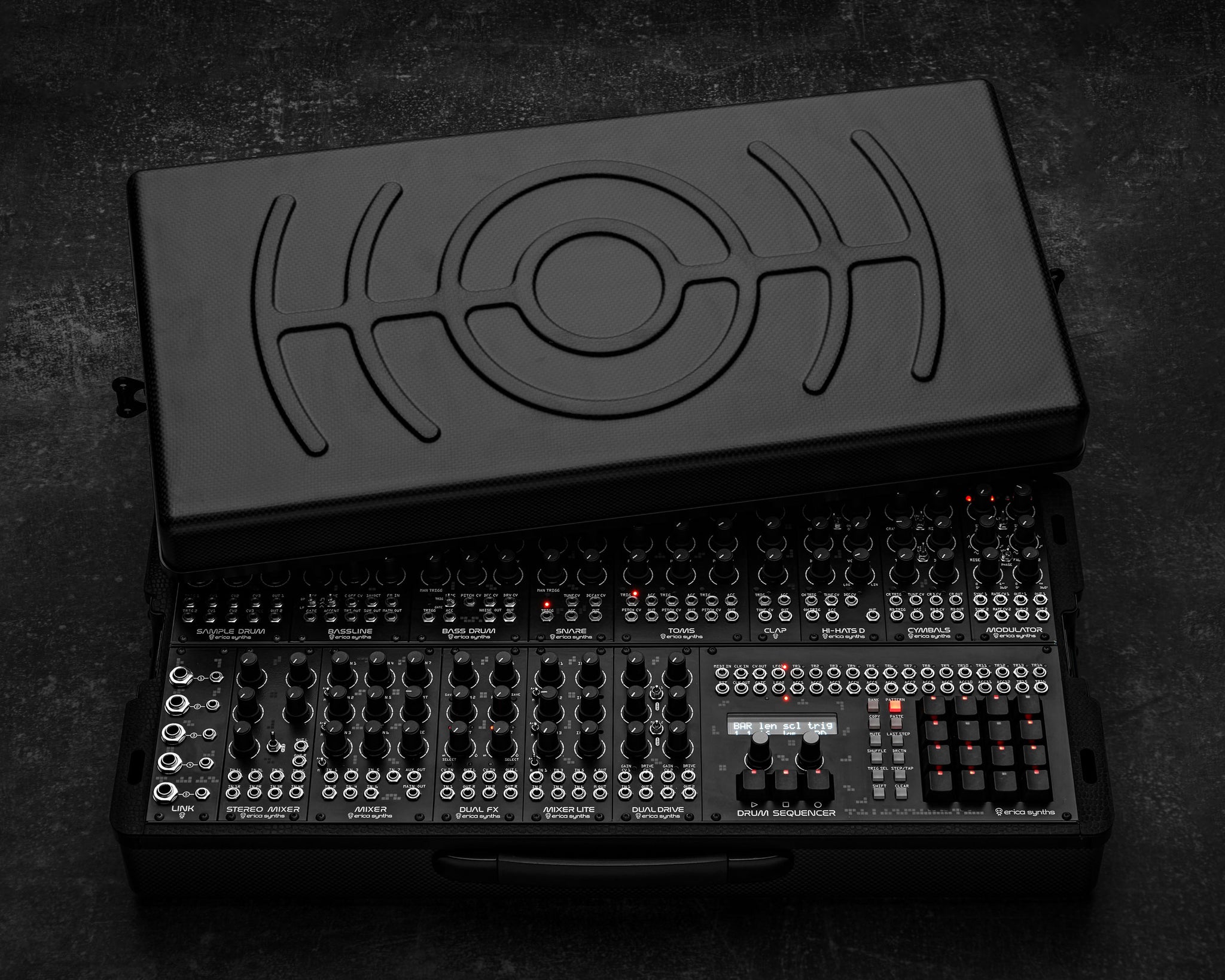 Limited Edition Erica Synths Techno System in Carbon Fiber