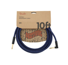Load image into Gallery viewer, Fender 10&#39; Angled Festival Instrument Cable Pure Hemp Blue Dream
