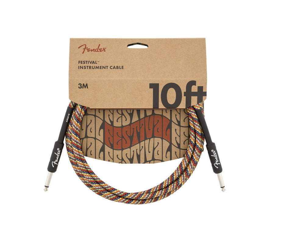 Fender 10' Festival Instrument Cable Pure Hemp Rainbow
