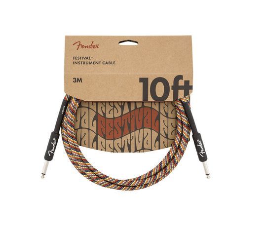 Fender 10' Festival Instrument Cable Pure Hemp Rainbow
