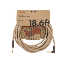 Load image into Gallery viewer, Fender 18.6&#39; Angled Festival Instrument Cable Pure Hemp Natural
