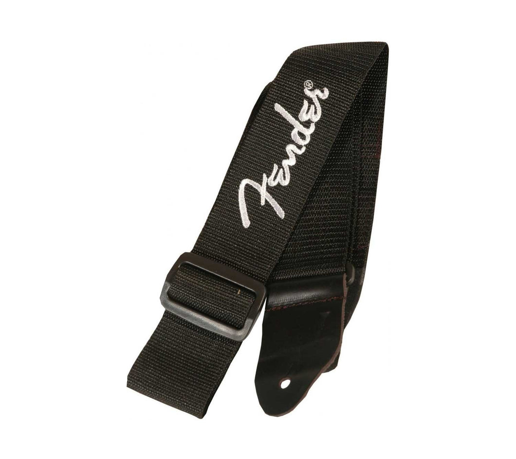 Fender 2 Inch Polyester Guitar Strap Black w/ Pewter Logo