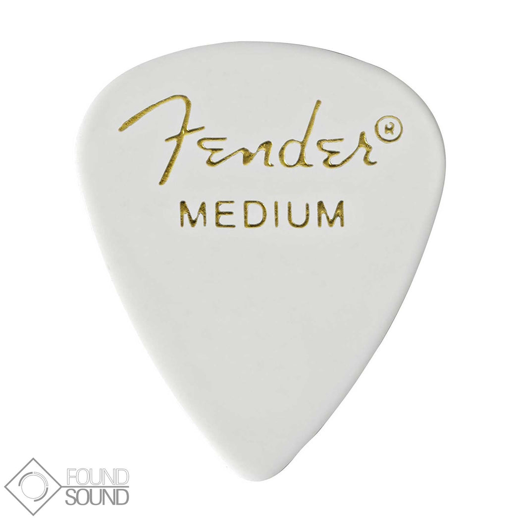 Fender 351 Shape Medium Classic Celluloid Picks - White (Pack of 12)