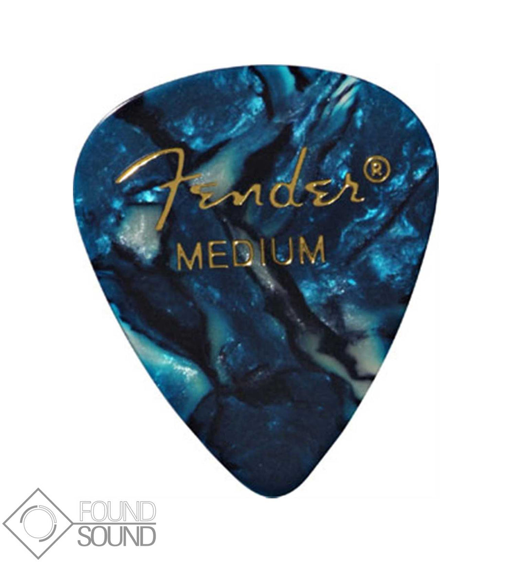 Fender 351 Shape Medium Premium Celluloid Picks - Ocean Turquoise (Pack of 12)