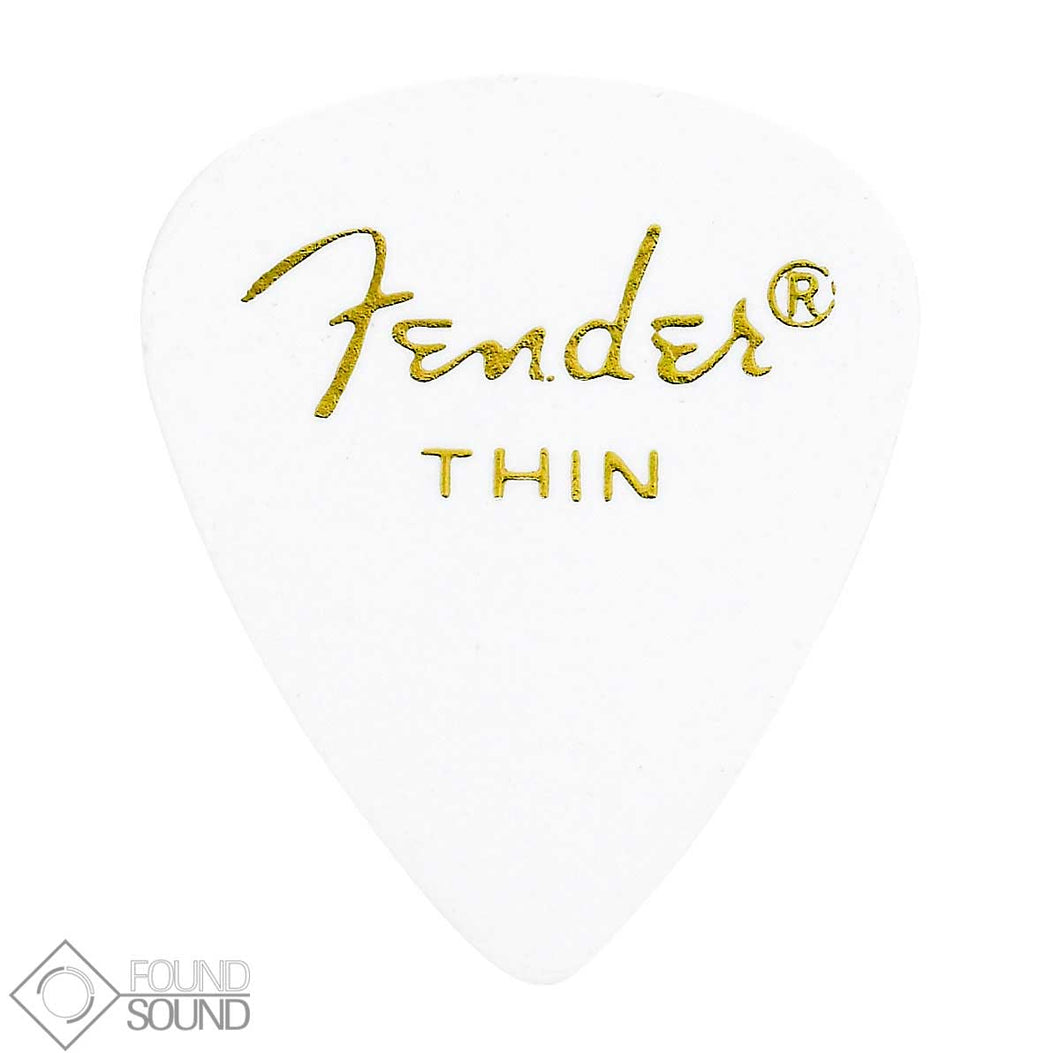 Fender 351 Shape Thin Classic Celluloid Picks - White (Pack of 12)
