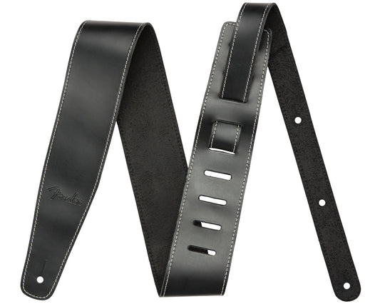 Fender Broken-In Leather Strap - Black 2.5"