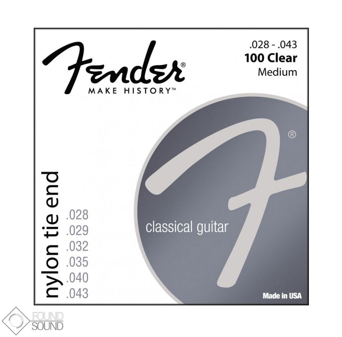 Fender 100 Clear Classical/Nylon Guitar Strings - Tie End 28-43