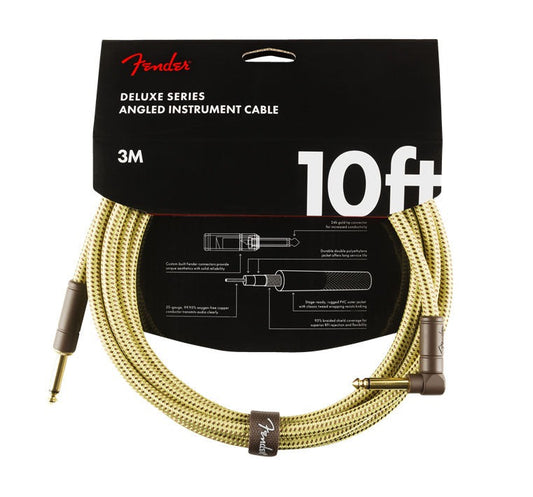 Fender Deluxe Series 10' Instrument Cable Tweed Right Angle