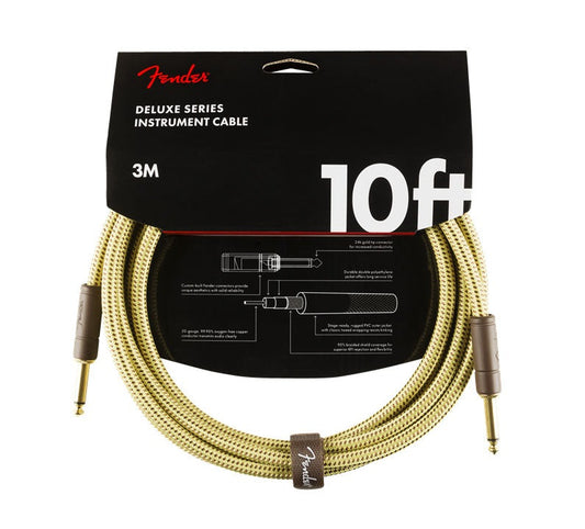 Fender Deluxe Series 10' Instrument Cable Tweed