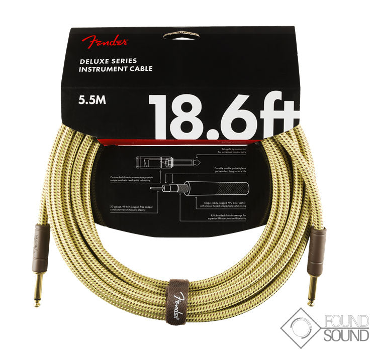 Fender Deluxe Series 18.6' Instrument Cable Tweed
