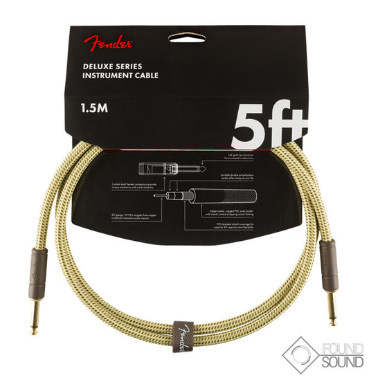 Fender Deluxe Series 5' Instrument Cable Tweed