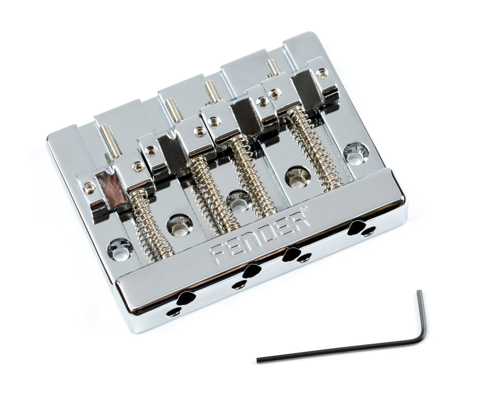 Fender HiMass 4-String Bass Bridge Assembly With Brass Saddles - Chrome