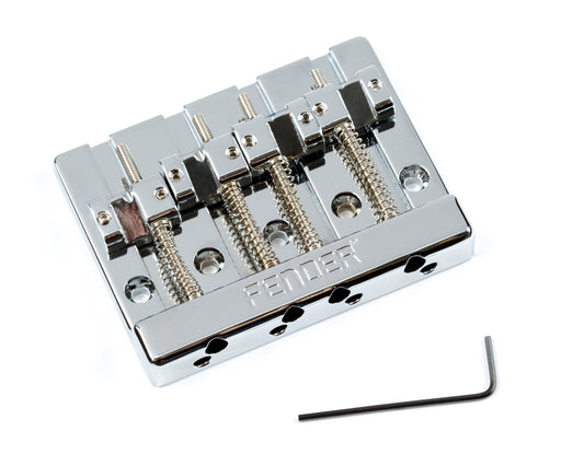 Fender HiMass 4-String Bass Bridge Assembly With Brass Saddles - Chrome