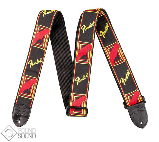Fender Monogrammed Strap Black/Yellow/Red