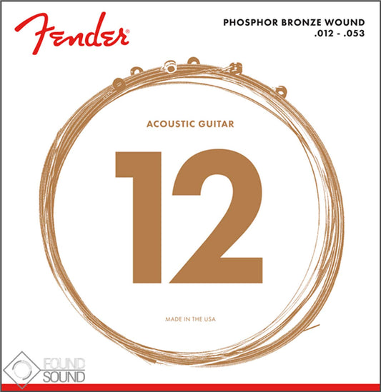 Fender 60L Phosphor Bronze Acoustic Guitar Strings 12-53
