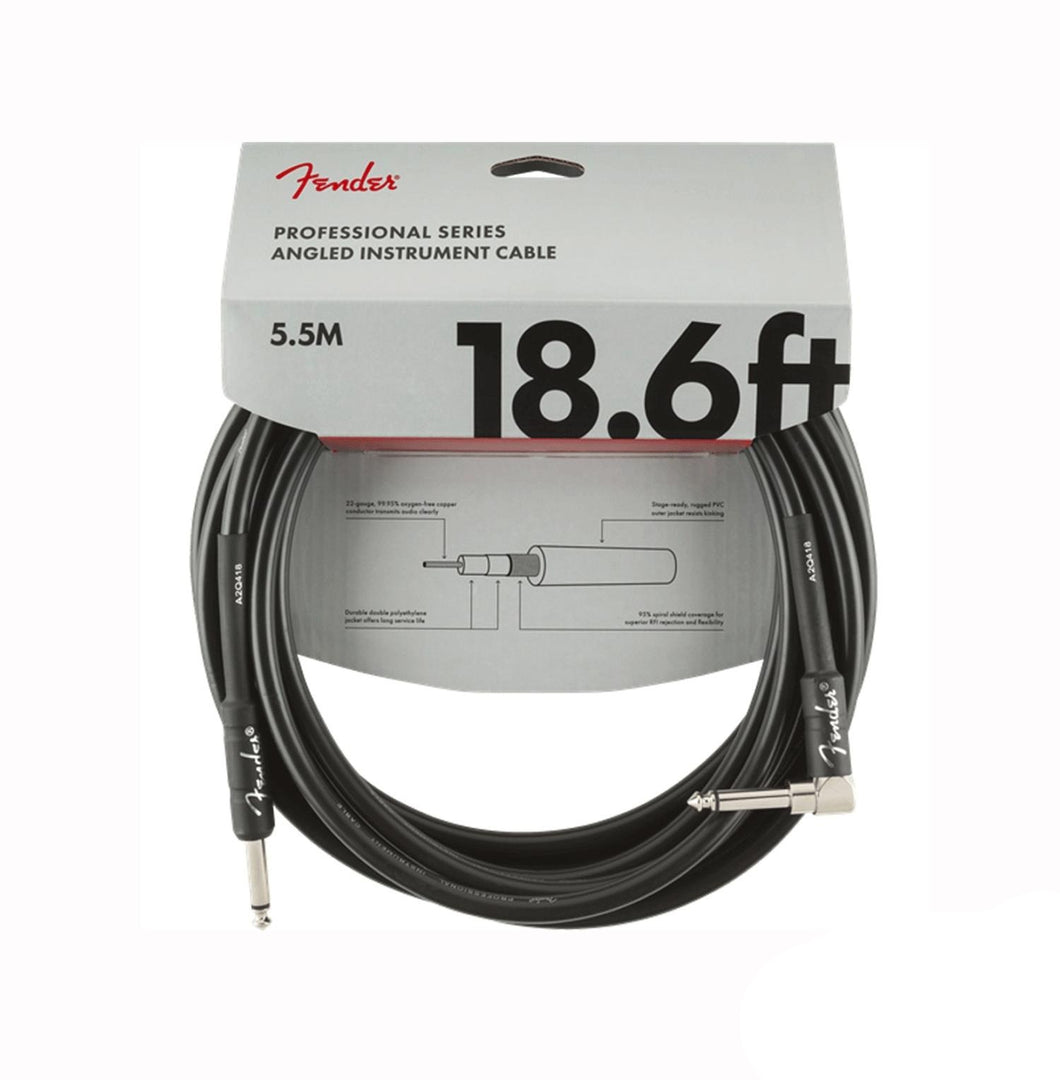 Fender Professional Series 18.6' Angled Instrument Cable Black
