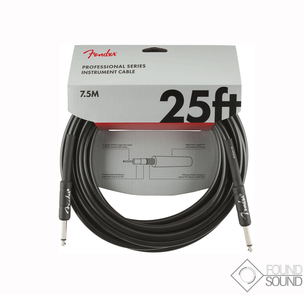 Fender Professional Series 25' Instrument Cable Black