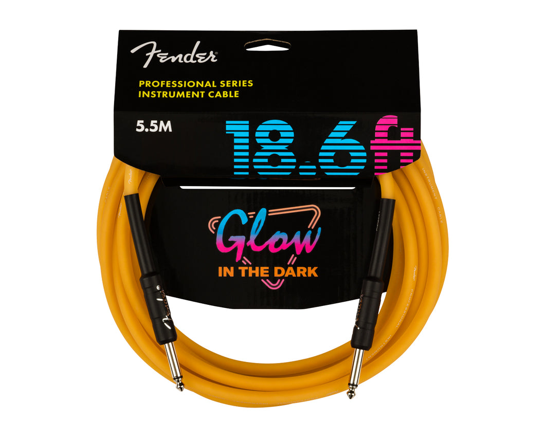 Fender Professional 18.6' Glow in the Dark Cable - Orange
