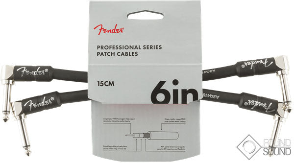 Fender Professional Series 6" Cable Black 2 Pack