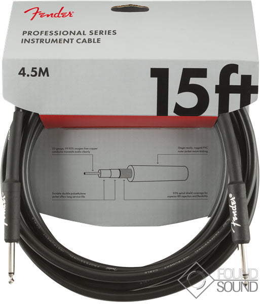 Fender Professional Series 15' Instrument Cable Black