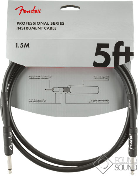 Fender Professional Series 5' Instrument Cable Black
