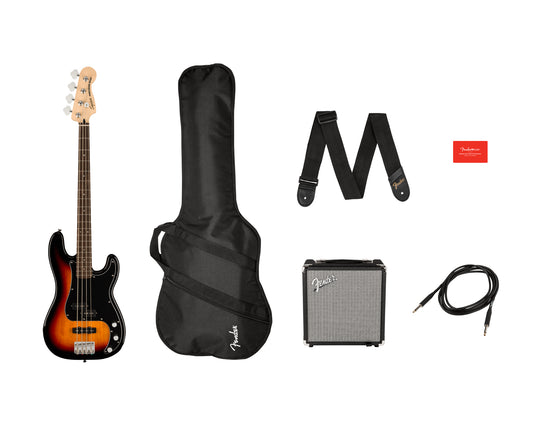 Fender Affinity Series Precision Bass PJ Pack 3-Colour Sunburst with Rumble 15