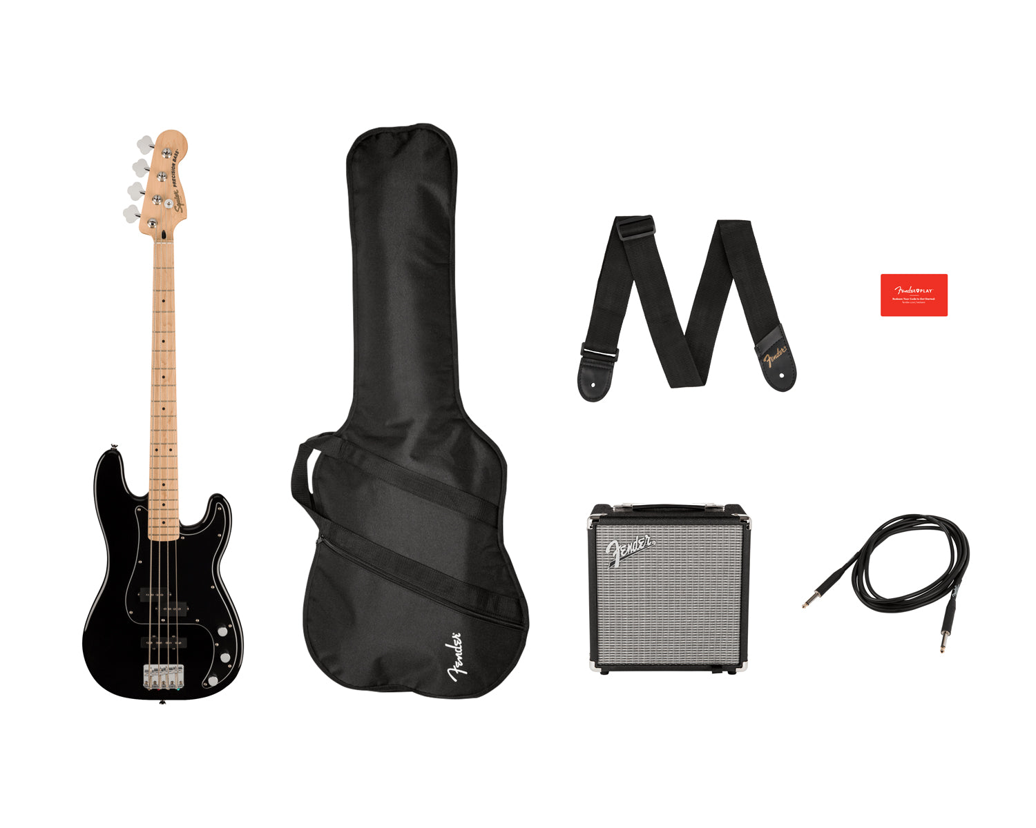 Fender Squier Affinity Series Precision Bass PJ Pack Black Rumble 15