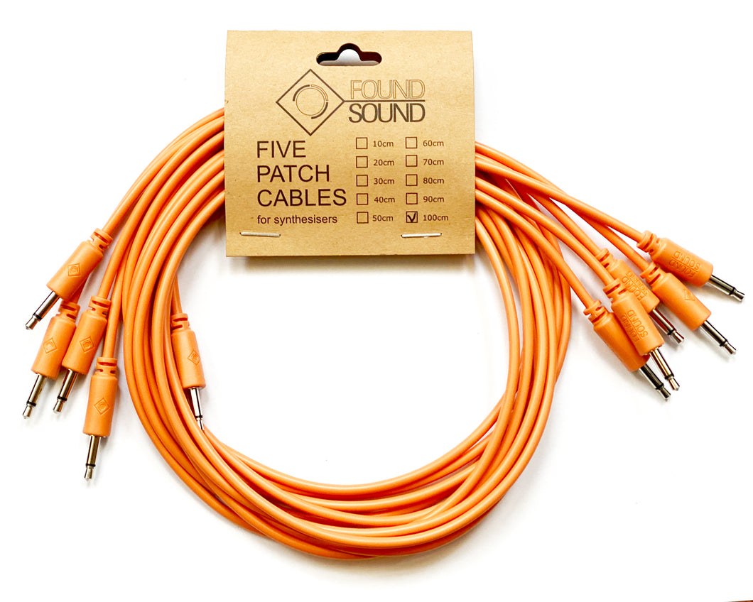 Found Sound 100cm Orange Patch Cable x 5