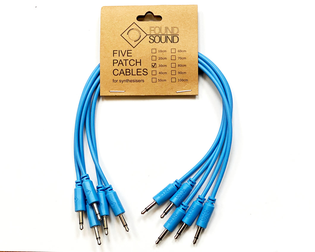Found Sound 30cm Blue Patch Cable x 5