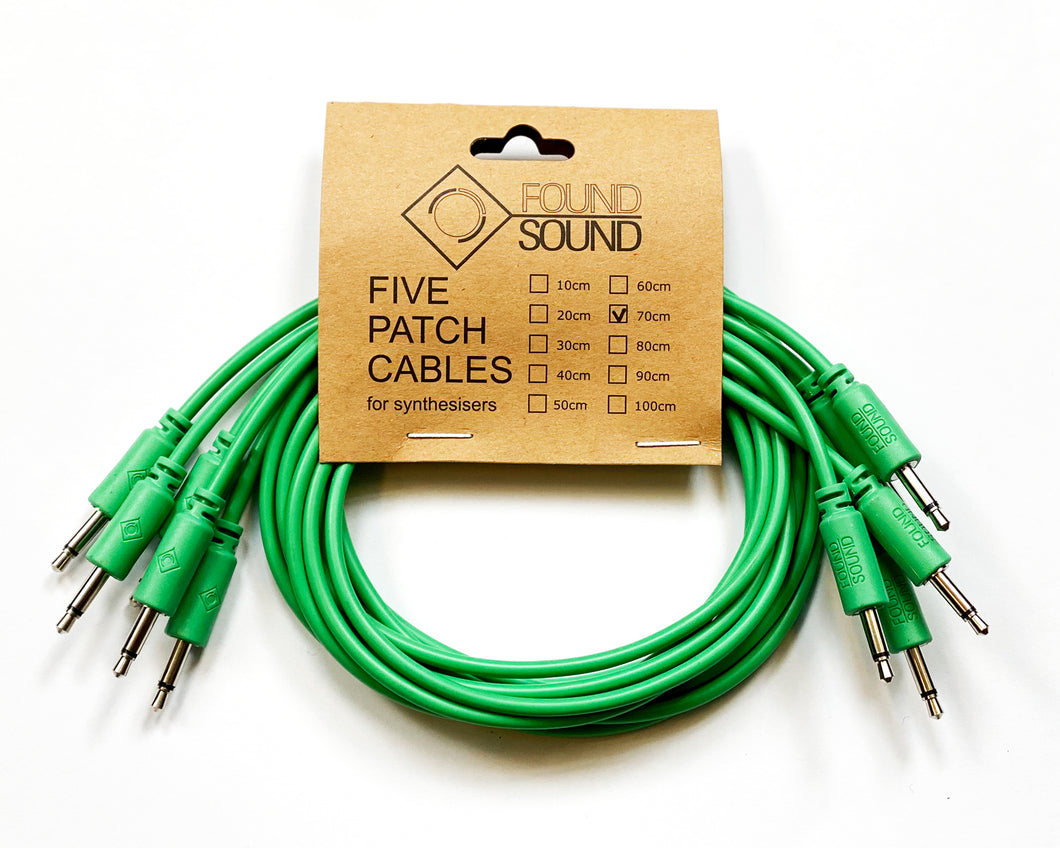 Found Sound 70cm Green Patch Cable x 5