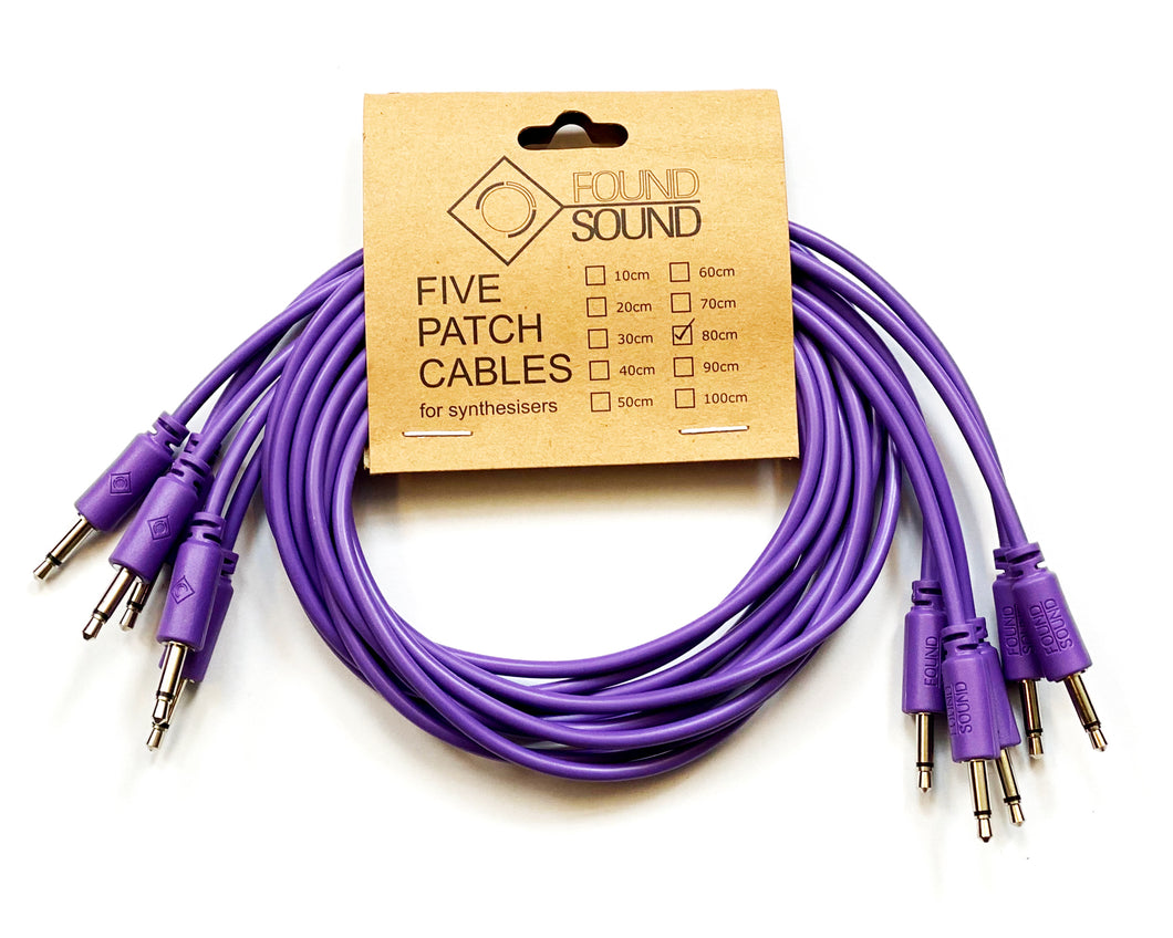 Found Sound 80cm Purple Patch Cable x 5