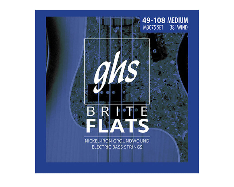GHS Brite Flats M3075 Long Scale Medium Gauge Electric Bass Strings
