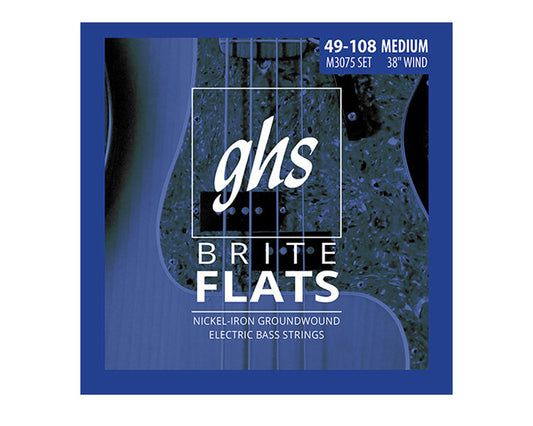 GHS Brite Flats M3075 Long Scale Medium Gauge Electric Bass Strings