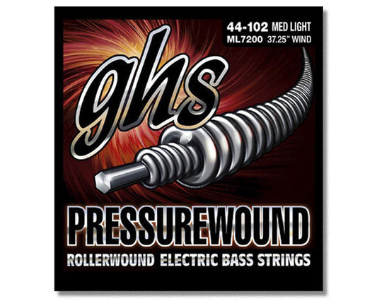 GHS Pressurewound M7200 Long Scale Medium Gauge Electric Bass Strings